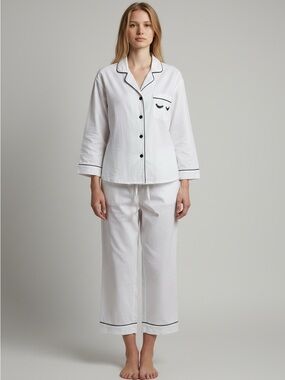 BedHead Pajamas White Eyelash Cotton Pajama Set XS